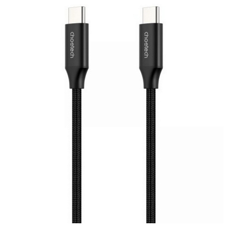 Кабель USB 3.1 Gen2 Type-C M-M, 2.0 м, (100W,4K60Hz) оплетка, черный Choetech