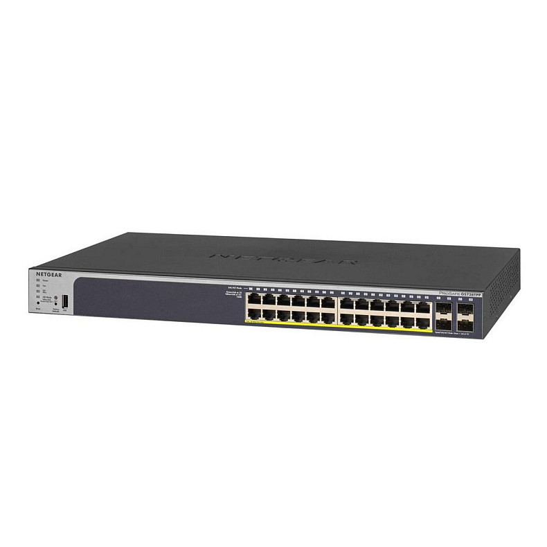 Коммутатор NETGEAR GS728TPPv2 24x1GE PoE+(380Вт), 4xSFP, управляемый L2
