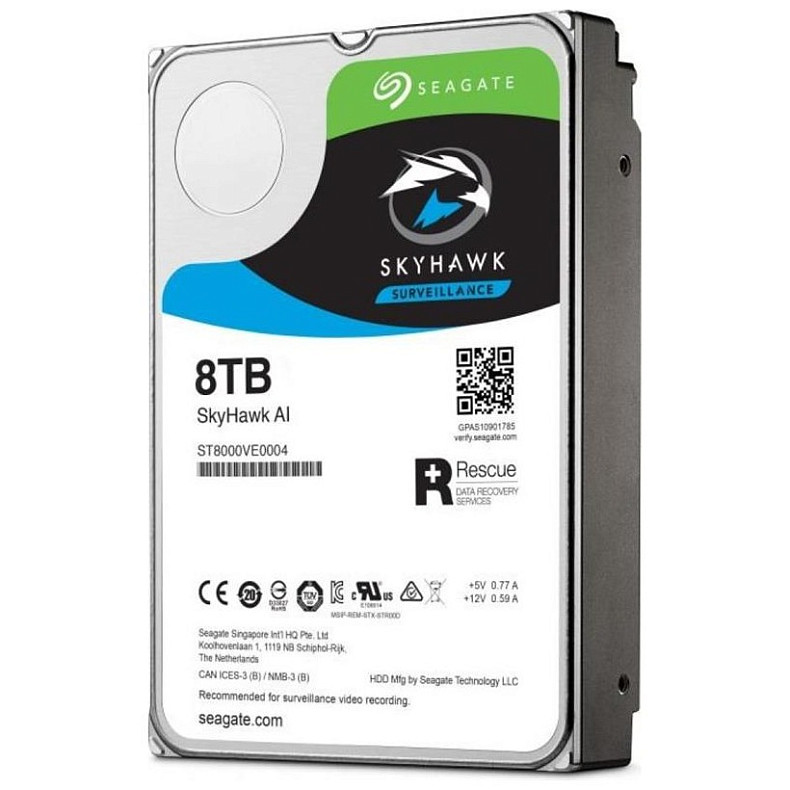 Жорсткий диск Seagate SkyHawk AI Surveillance HDD SATA 8.0TB (ST8000VE001)