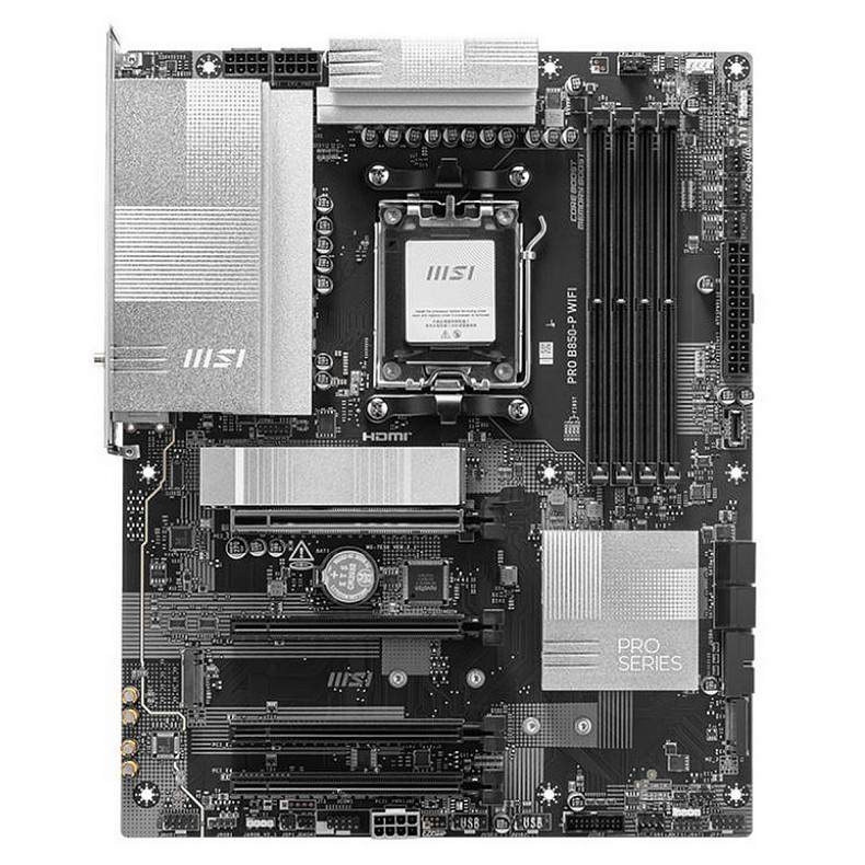 Материнcька плата MSI PRO B850-P WIFI sAM5 B850 4xDDR5 M.2 HDMI Wi-Fi BT ATX