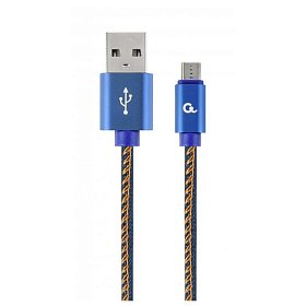 Кабель Cablexpert (CC-USB2J-AMmBM-2M-BL) USB 2.0 A - microUSB, премиум, 2м, синий