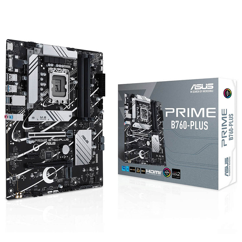 Материнская плата ASUS PRIME B760-PLUS s1700 B760 4xDDR5 M.2 HDMI D-Sub DP ATX