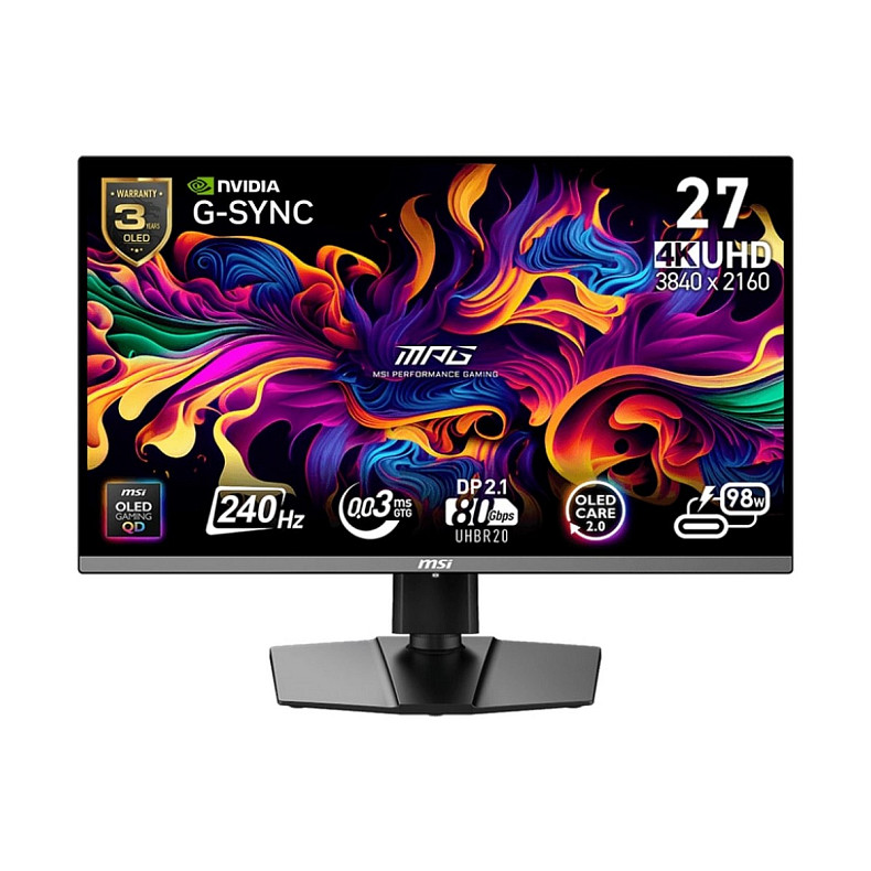 Монитор MSI 26.5" MPG 272URX QD-OLED 2xHDMI, DP, 2xUSB, USB-C, Audio, OLED, 3840x2160, 240Hz, 0.03ms