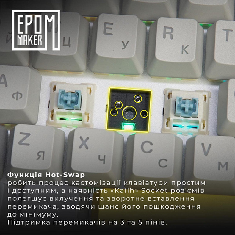 Клавіатура EPOMAKER EK68 Budgerigar V2 Black (EK68-B-BV2)