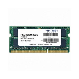 ОЗП SO-DIMM 8GB / 1 600 DDR3 1.5В Patriot Signature Line (PSD38G16002S)