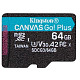 Карта пам'яті Kingston 64GB MicroSDXC UHS-I/U3 Class 10 Canvas Go! Plus R170/W70MB/s (SDCG3/64GBSP)