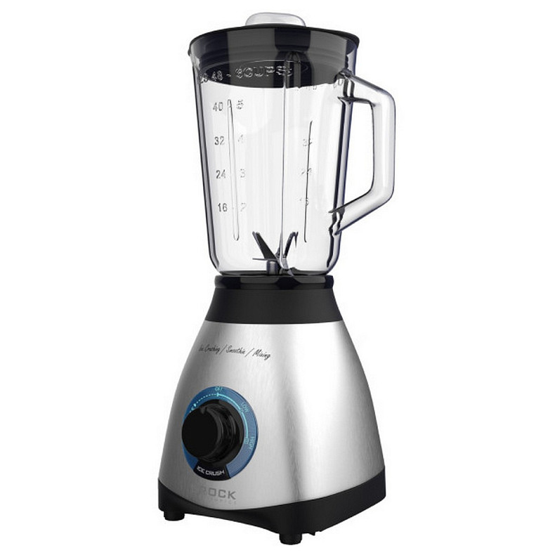 Блендер BROCK BL 1502 SS стаціонарний 500Вт/ скляна чаша 1,5л/ PULSE/ 2 швидк./дроблення льоду/метал