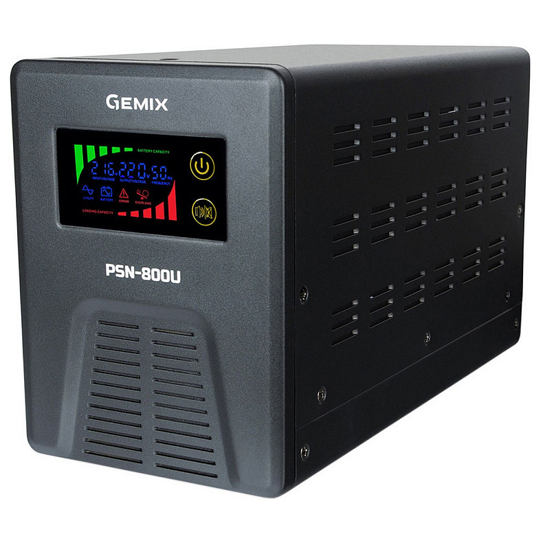 ДБЖ Gemix PSN-800U, 800VA/480W 12V/220V, 7/9/13A, 3*Schuko, без АКБ