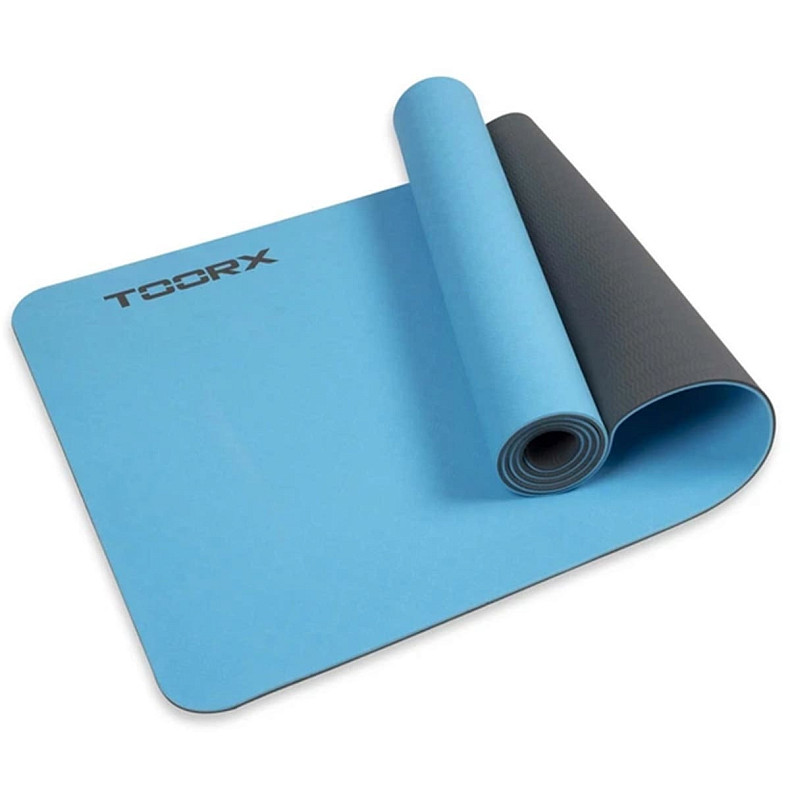 Килимок спортивний Toorx Yoga Professional TPE 183 х 60 х 0,6 см для йоги та фітнесу Azzurro/Antraci
