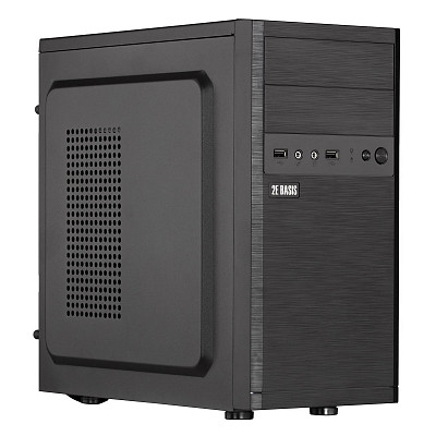 Корпус 2E Basis RD863-400, з БЖ 2E ATX400, 2xUSB2.0, Perforated Side, mATX, чорний