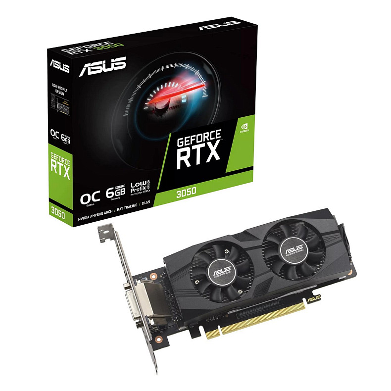 Відеокарта ASUS GeForce RTX 3050 6GB GDDR6 OC low profile RTX3050-O6G-LP-BRK