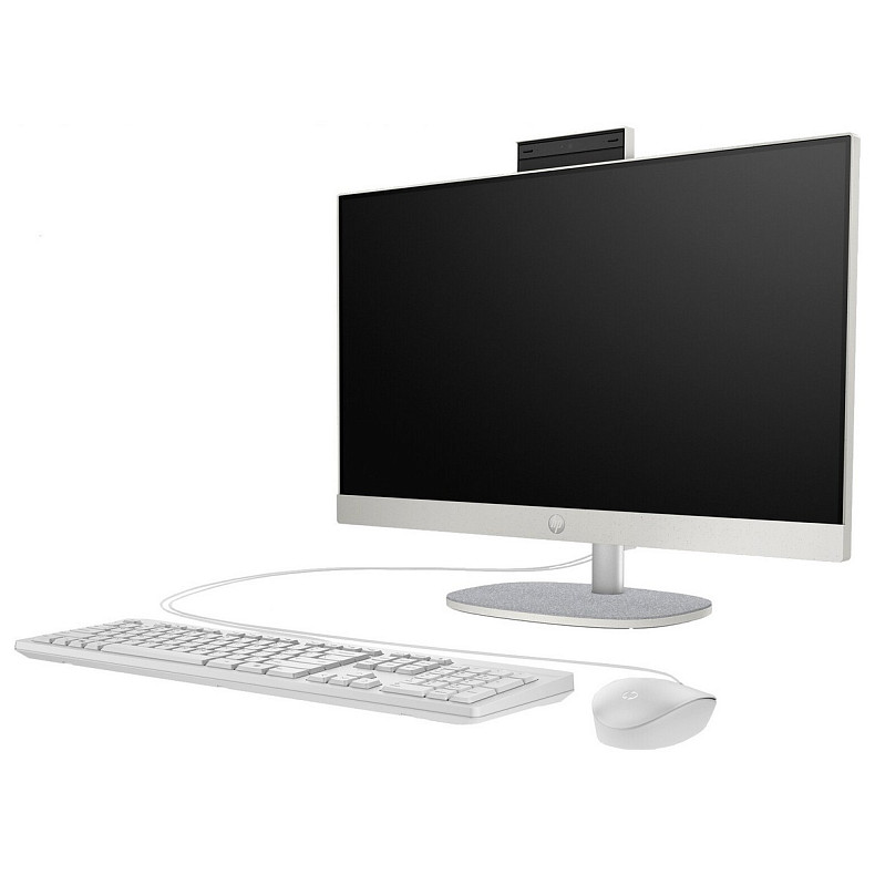 Моноблок 23.8" HP 24-cr1002ua AiO Ultra7-155U, 16Gb, SSD512Gb, WiFi, Cam, K&M, DOS, Shell White