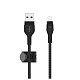 Кабель Belkin USB-A - Lightning плетений, силіконовий, з ремінцем на магніті, 1м, Black