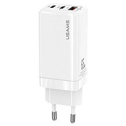 Зарядний пристрій Usams US-CC110 (1USB, 2USB Type-C) 65W PD + QC3.0 White (MTXLOGTL02) + до