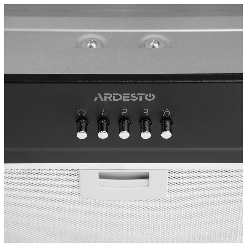 Витяжка Ardesto вбудована, 52см, 700м3ч, метал, 2х1Вт LED, кнопкове, чорний