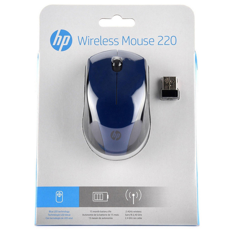 Мышка беспроводная HP 220 Blue