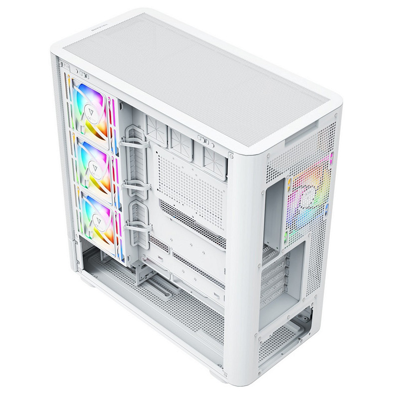 Корпус Modecom VOLCANO AQ500 ARGB MIDI FRONT LCD 6,2”, 4x120mm fans WHITE без БЖ ATX