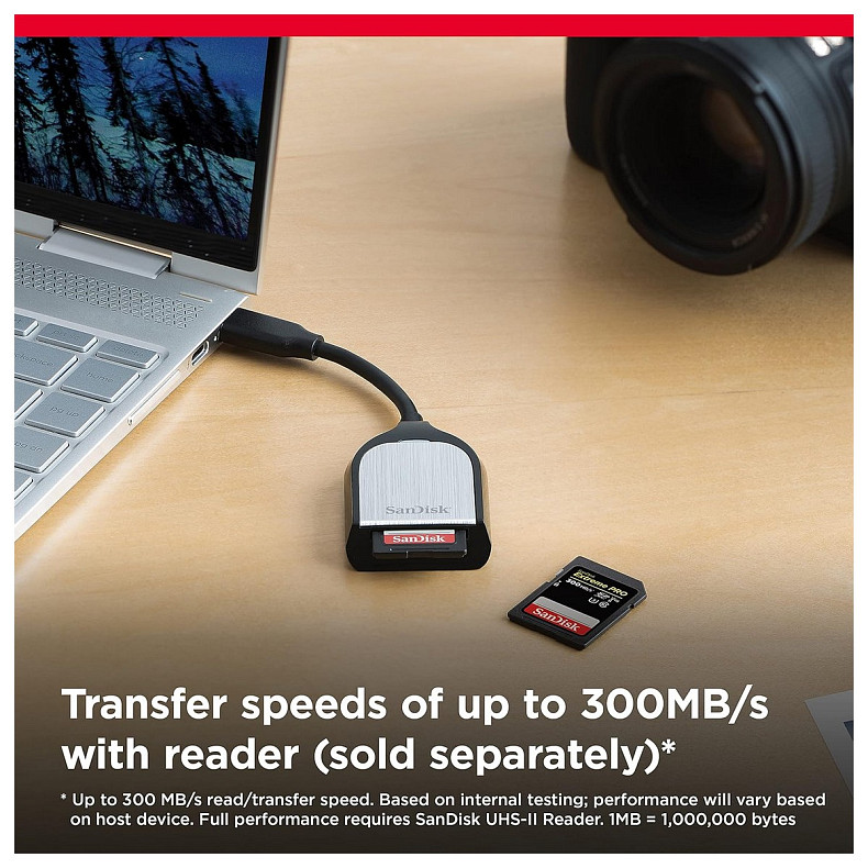 Карта памяти SanDisk SD 128GB C10 UHS-II U3 ??R300/W300MB/s Extreme Pro V90