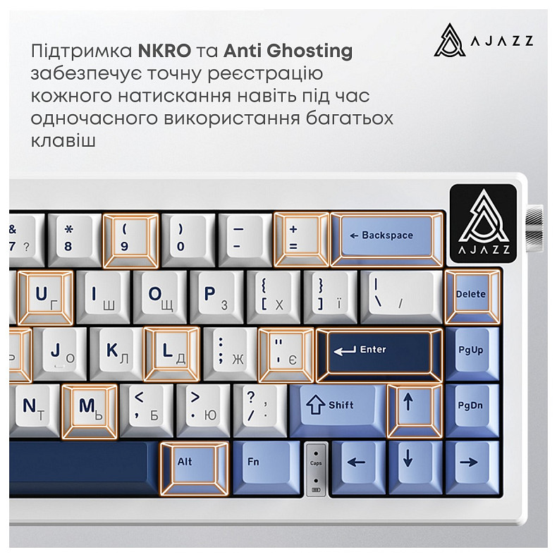Клавиатура Ajazz AK650 Sea Salt Switch White USB-C (AK650-SS-BWB)