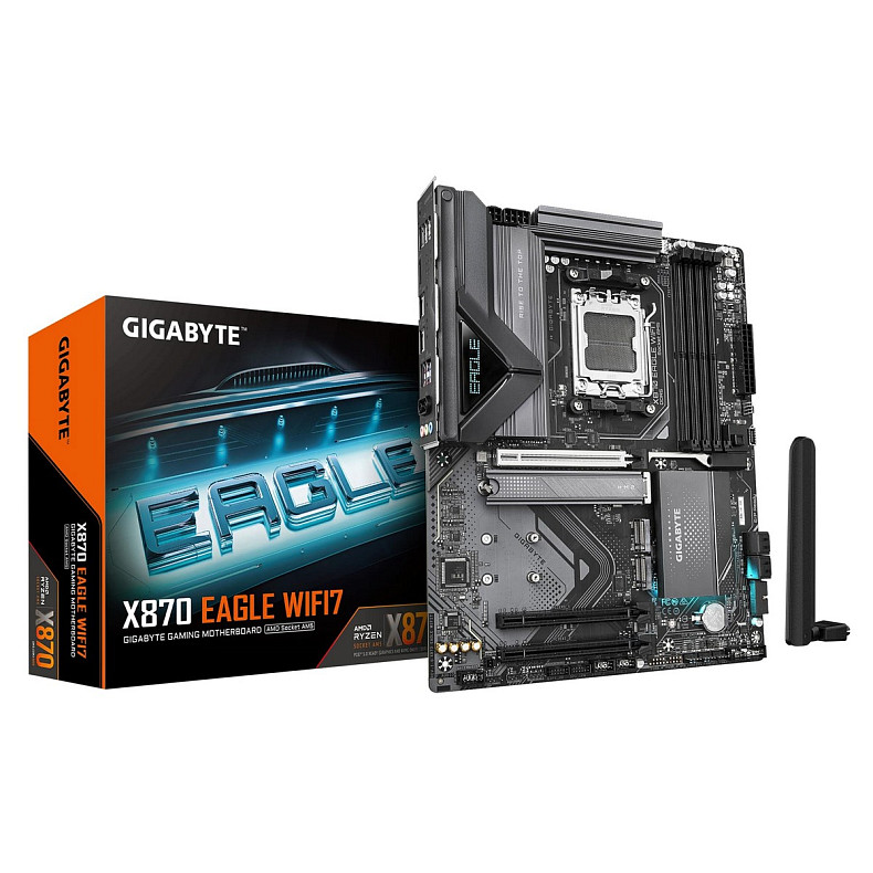Материнська плата GIGABYTE X870 EAGLE WIFI7 sAM5 X870 4xDDR5 M.2 HDMI DP Wi-Fi BT ATX