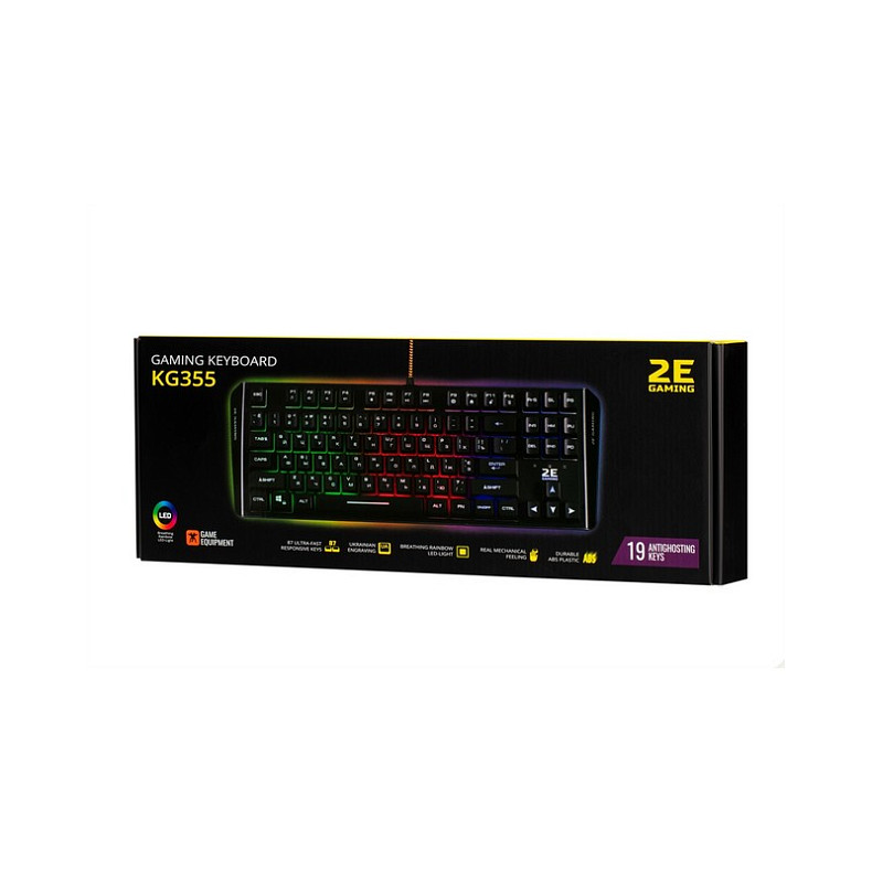 Клавиатура 2E Gaming KG355 LED Ukr Black USB (2E-KG355UBK)