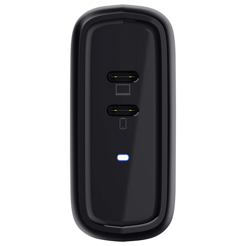 Зарядний пристрій мережевий Trust Maxo 65Вт, 2xUSB-C PD, чорний