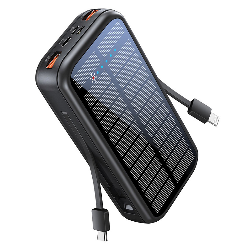 Универсальная мобильная батарея Promate SolarTank-20PDQi 20000mAh 20W Black (solartank-20pdci.black)