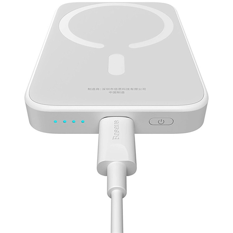 УМБ Baseus Magnetic Wireless Mini Air 6000mAh 20W PD,QC, USB-C In/Out, Qi-15W White