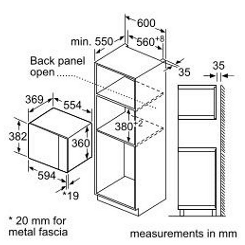 Микроволновая печь Siemens встроенная, 25л, электр. управляющий, 900Вт, гриль, дисплей, нержавеющая сталь
