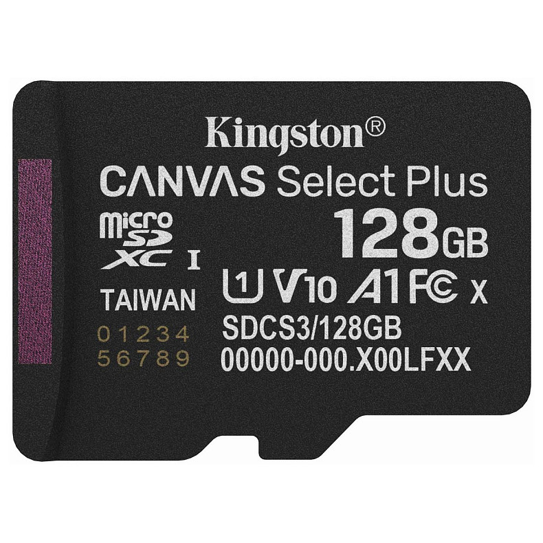 Карта памяти Kingston microSD 128GB C10 UHS-I A1 V10 R150MB/s (SDCS3/128GBSP)