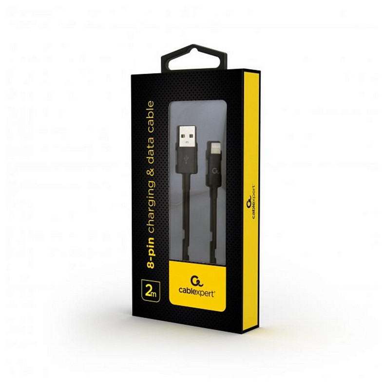 Кабель Cablexpert (CC-USB2P-AMLM-2M) USB 2.0 A - Lightning, преміум, 2м, чорний