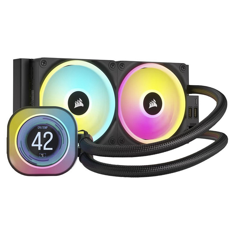 Система водяного охлаждения Corsair iCUE Link H100i LCD RGB Liquid CPU Cooler Black (CW-9061007-WW)