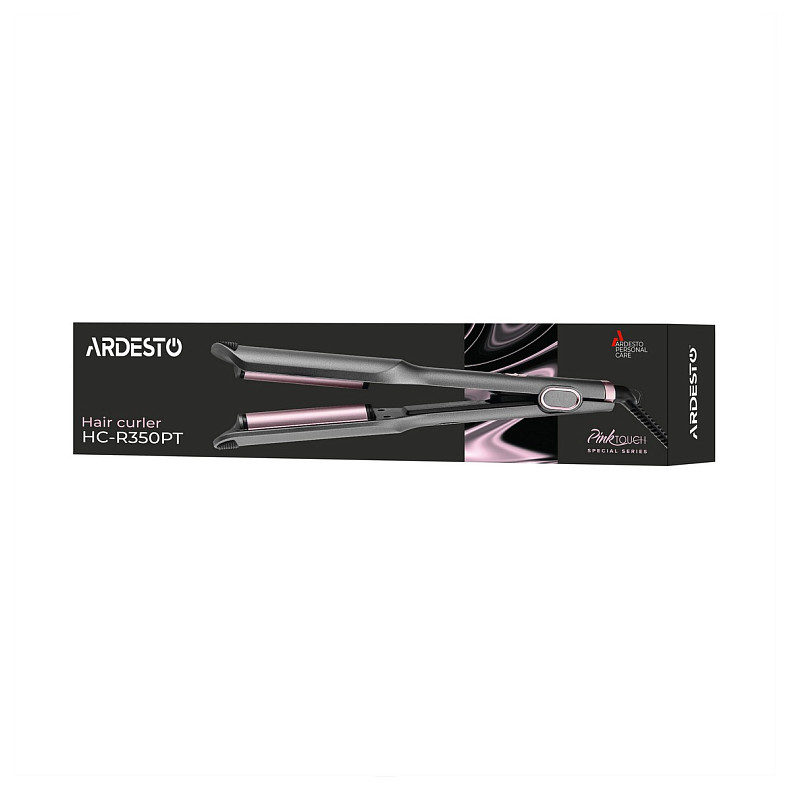 Плойка для завивки волос Ardesto Pink Touch, 55Вт, 100-200C, керамика, серый+розовый
