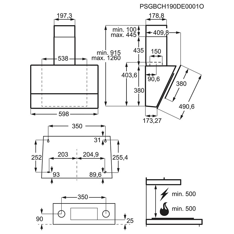 Витяжка пристінна Electrolux LFV616Y