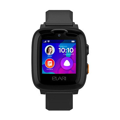 Дитячий смарт-годинник Elari KidPhone 4G Black з GPS-трекером та відеодзвінками (KP-4GB)