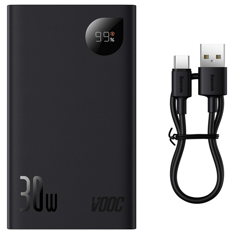 Универсальная мобильная батарея Baseus Adaman2 20000mAh 30W, 2xUSB, 1xType-C PD, QC3.0, SCP, Oppo Super VOOC black