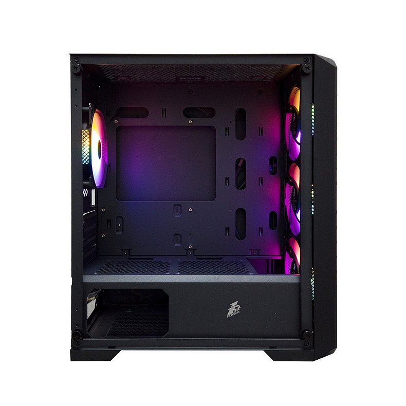 Корпус 1stPlayer T5-BK-4F1 Black без БП