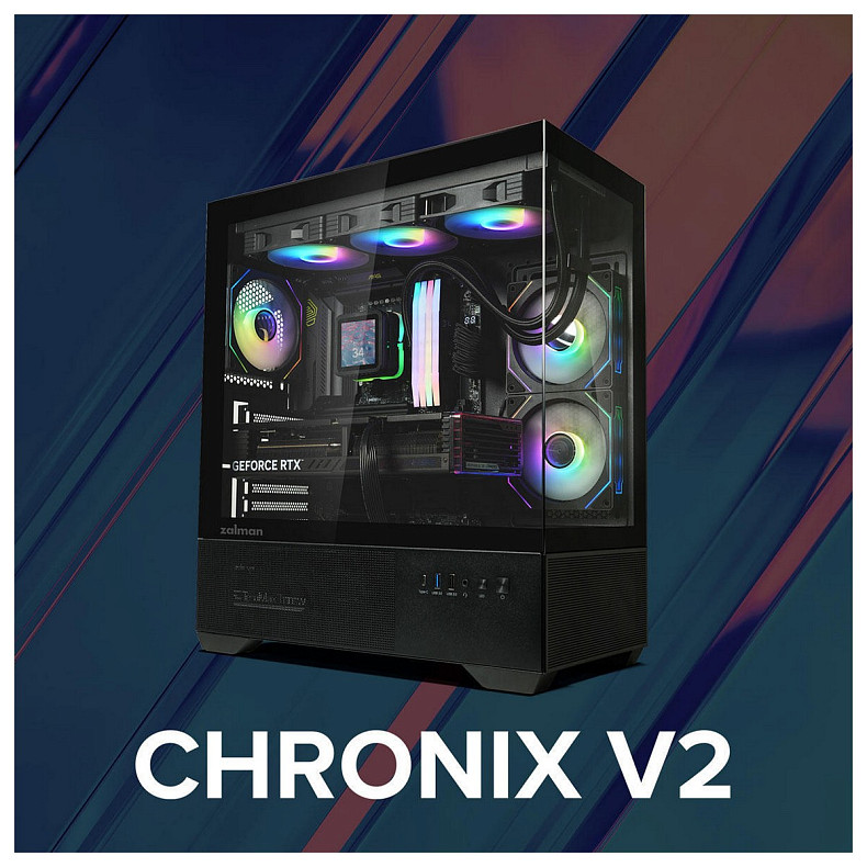 Корпус Zalman Chronix V2 без БЖ, 1xUSB3.0, 1xUSB2.0, 1x Type C, 2x120мм ARGB Reverse, 4x120мм ARGB,