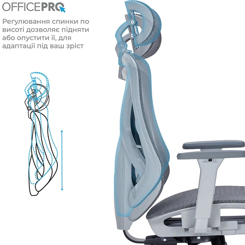 Крісло офісне Officepro Atlas OC630G-DG-DG