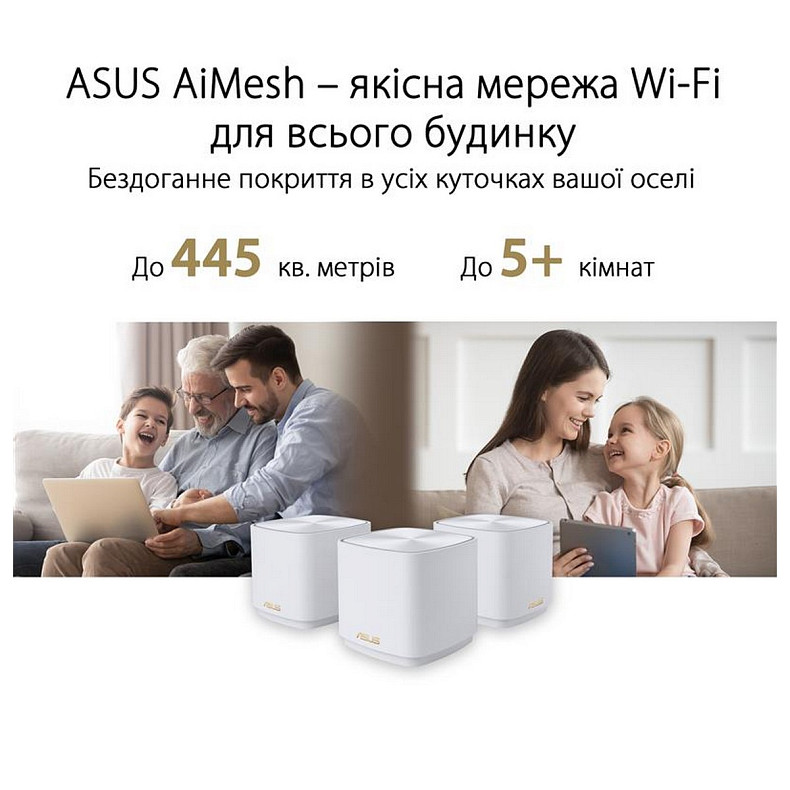 Wi-Fi Роутер Asus ZenWiFi XD5 White 3pk (XD5-W-3-PK/90IG0750-MO3B20)