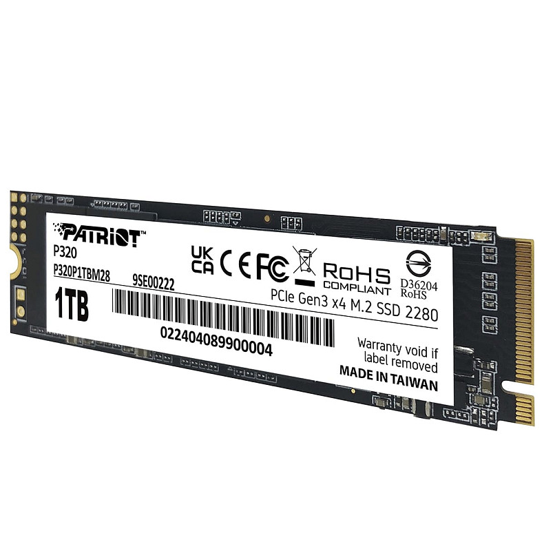SSD диск Patriot P320 M.2 2280 PCIe 3.0 x4 NVMe TLC 1TB (P320P1TBM28)