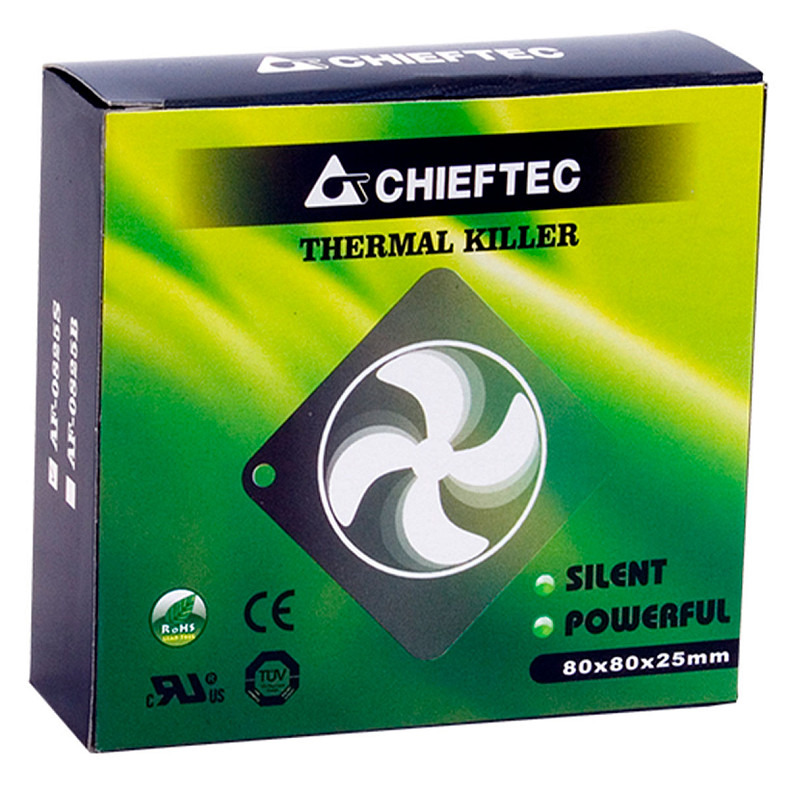 Вентилятор Chieftec Thermal Killer AF-0825S, 80мм, 2000 об/хв, 3pin/Molex, 26dBa