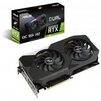 Відеокарта Asus GeForce RTX 3070 8GB GDDR6 Dual V2 OC (DUAL-RTX3070-O8G-V2) (LHR)