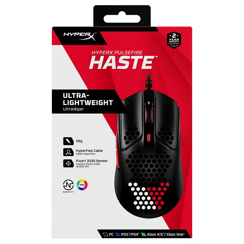 Мышка HyperX Pulsefire Haste Black/Red USB (4P5E3AA)