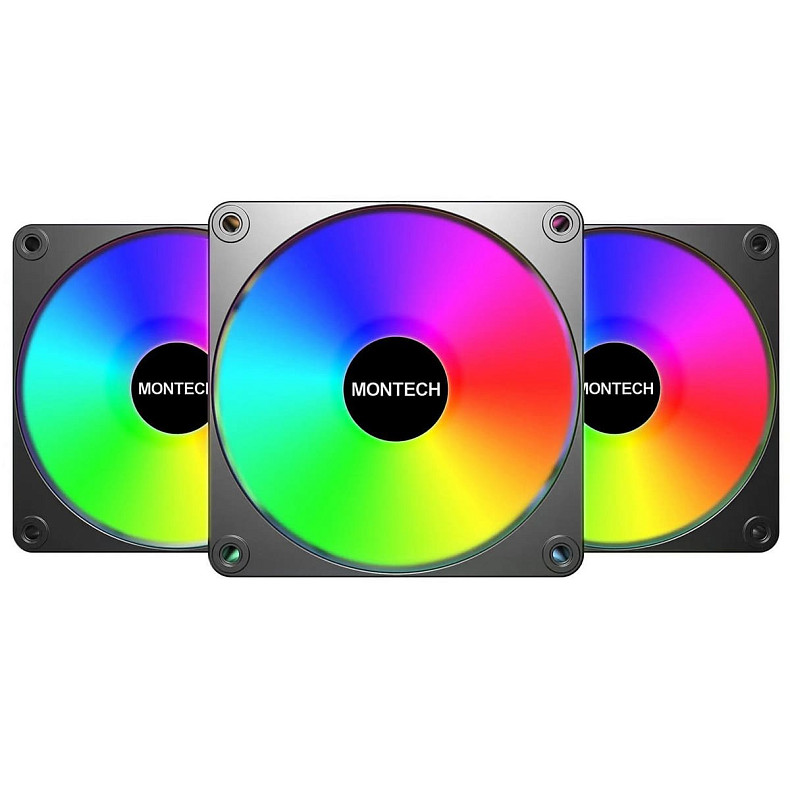 Набор из трех вентиляторов Montech GF120 V2 ARGB PWM 120MM 3 IN 1 (B)