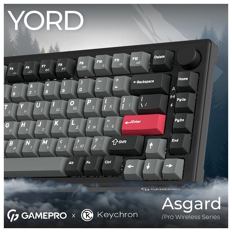 Клавиатура GamePro Asgard Yord Keychron Super Red Switch Black (MK266BK)