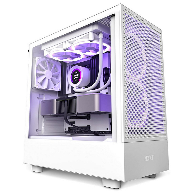 Корпус NZXT H5 Flow White без БП (CC-H51FW-01)