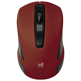Мышка Defender #1 MM-605, беспроводная, 3 кн. 1200 dpi, красная