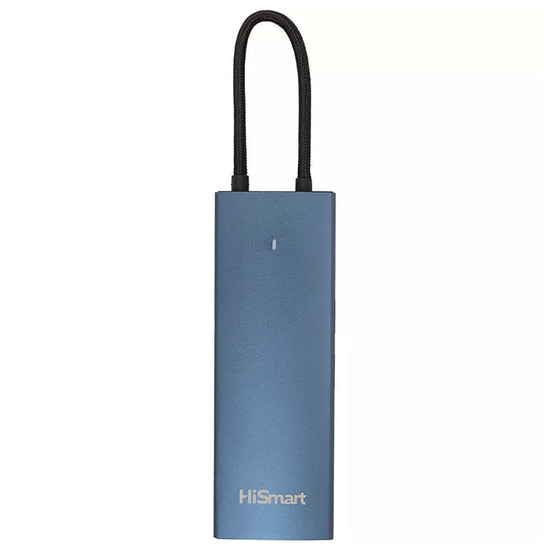 USB-хаб HiSmart HDMI + 2хUSB 3.0 + PD 100W + USB 2.0 + SD/TF 3.0 + LAN RJ45 (CA914357)