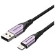Кабель USB 2.0 AM-Lightning M, 2.0м 2.4A Aluminum Alloy Purple Vention